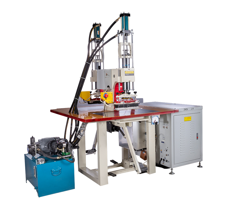 皮革壓花雙頭油壓高周波機機器圖